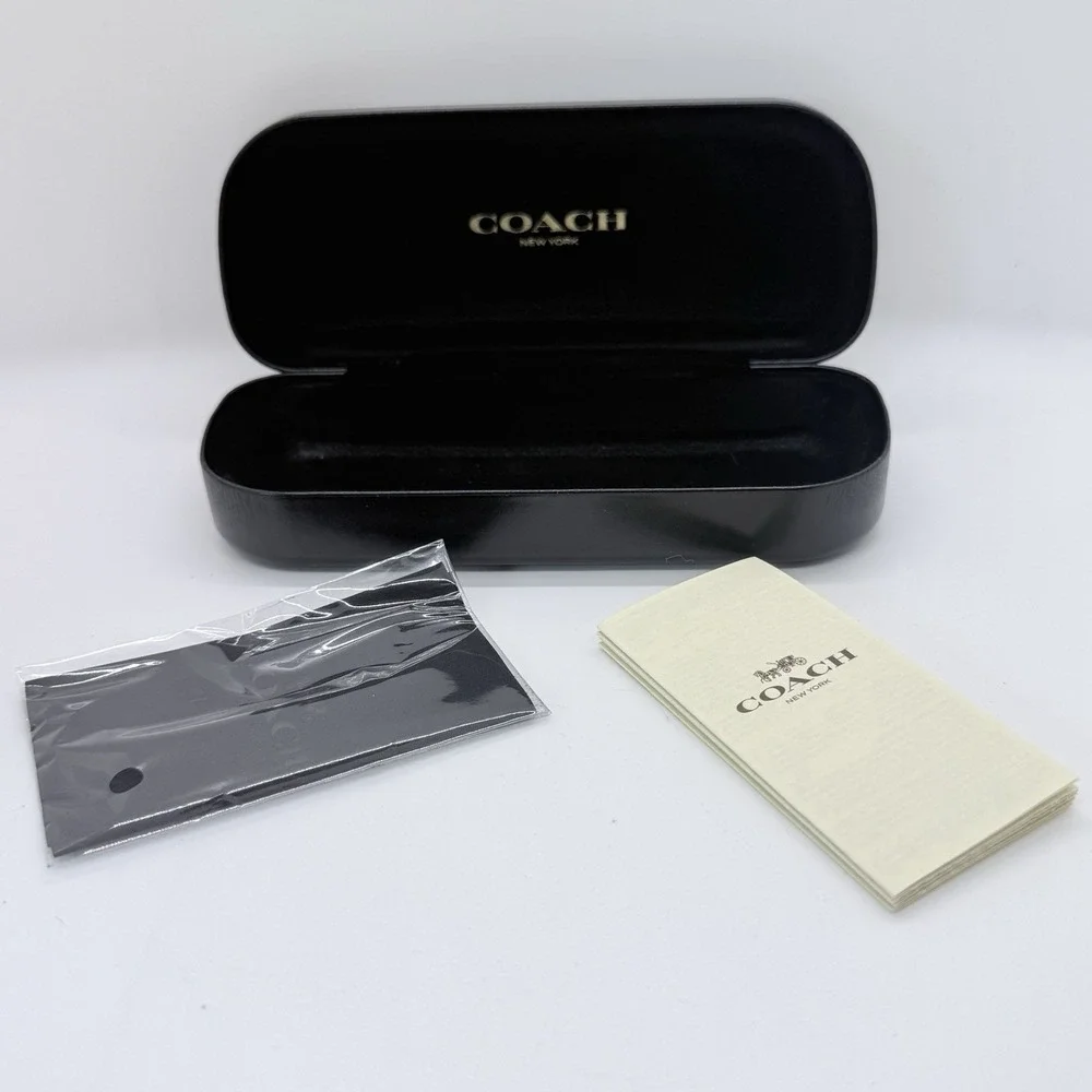 Coach New York Leather Sunglasses Glasses Hard Shell Clamshell Case in Black